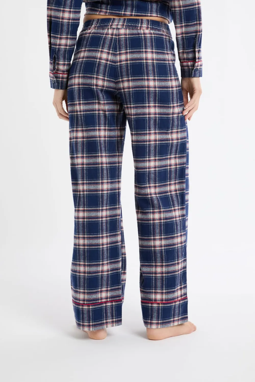 Discount ETAM Pantalón de pijama a cuadros de algodón marino