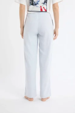 New ETAM Pantalón de pijama a cuadros de algodón AZUL