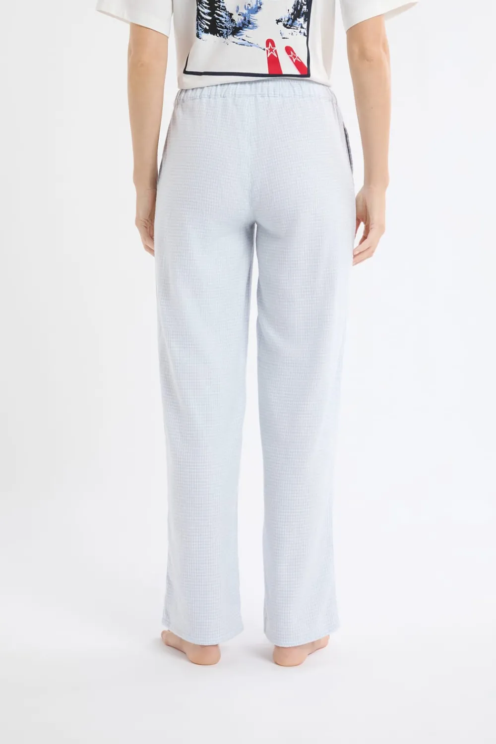 New ETAM Pantalón de pijama a cuadros de algodón AZUL