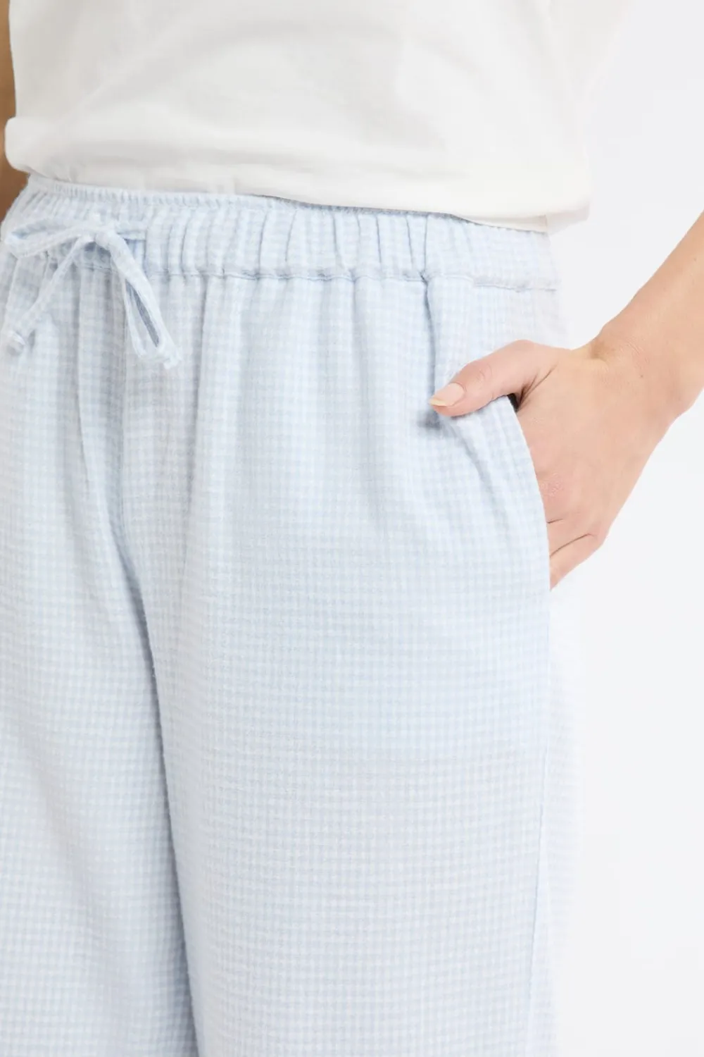 New ETAM Pantalón de pijama a cuadros de algodón AZUL