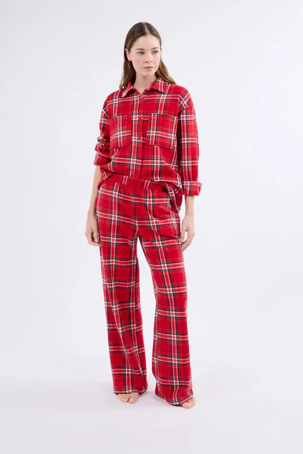 Hot ETAM Pantalón de pijama a cuadros ROJO
