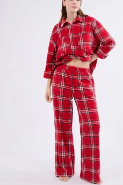 Hot ETAM Pantalón de pijama a cuadros ROJO