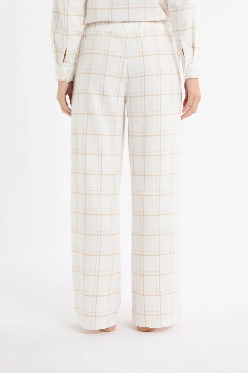 Hot ETAM Pantalón de pijama a cuadros de algodón BEIGE
