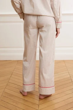 Hot ETAM Pantalón de pijama a rayas con algodón CRUDO