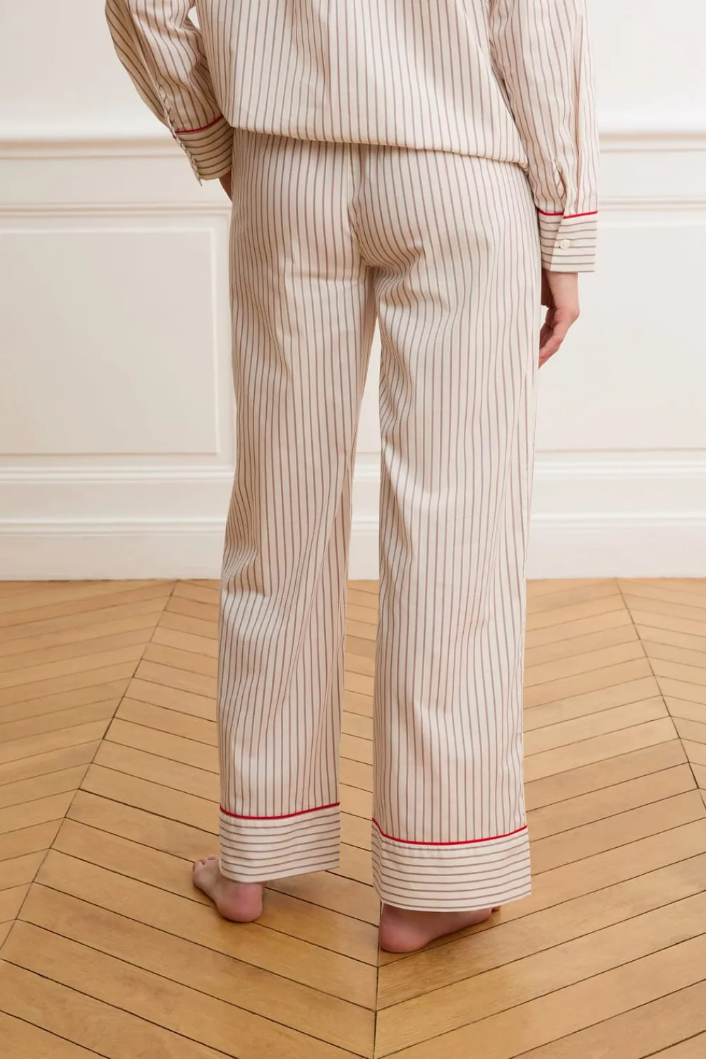 Hot ETAM Pantalón de pijama a rayas con algodón CRUDO