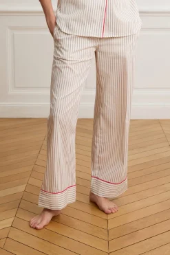 Hot ETAM Pantalón de pijama a rayas con algodón CRUDO