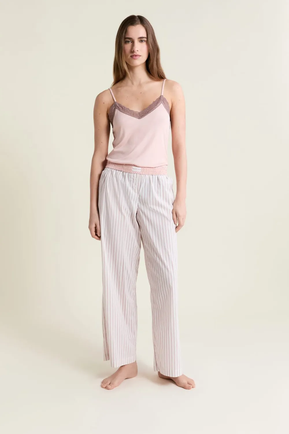 Online ETAM Pantalón de pijama a rayas con algodón ROSA
