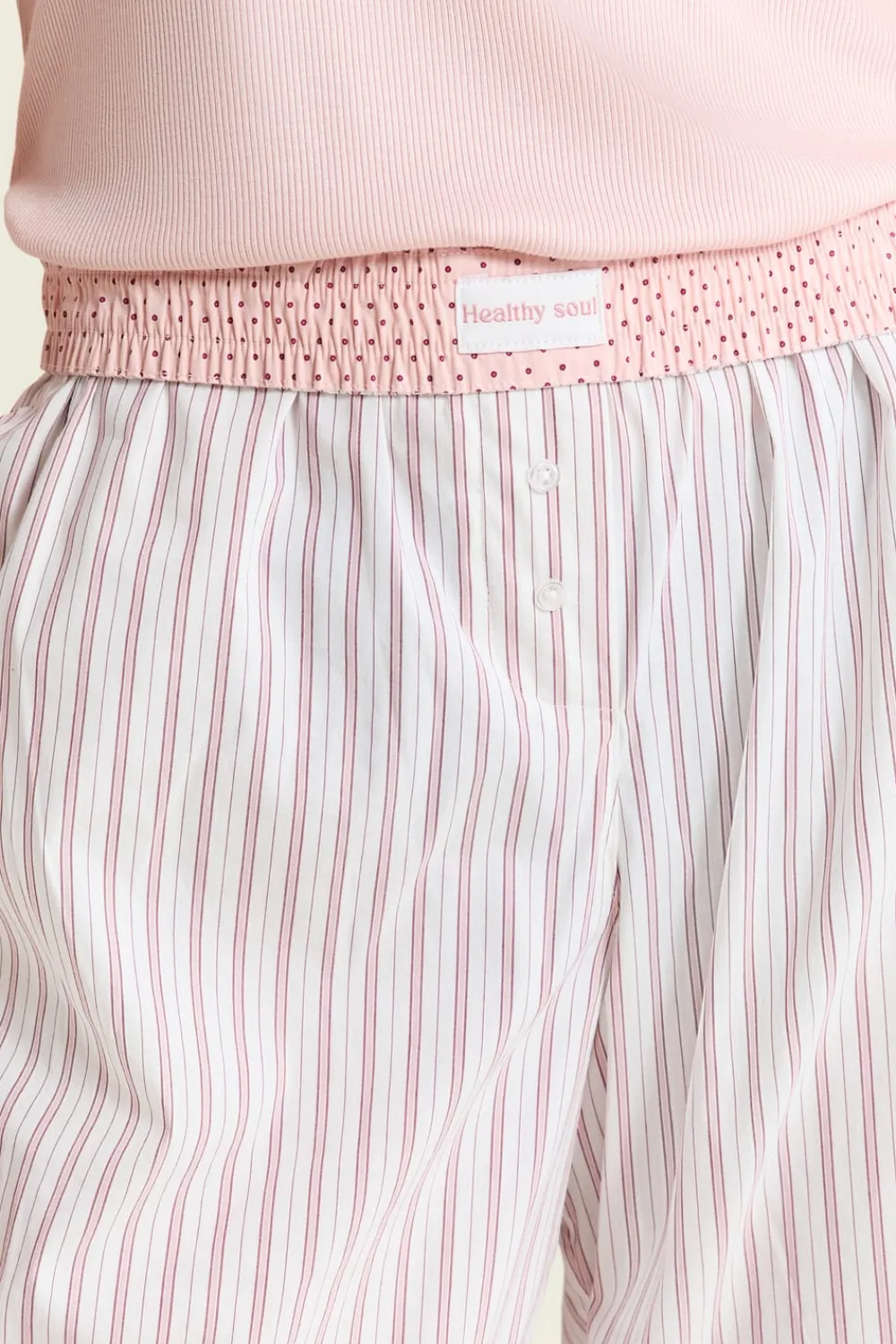 Online ETAM Pantalón de pijama a rayas con algodón ROSA