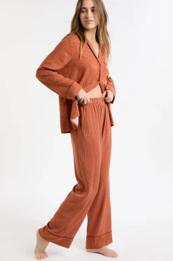 Discount ETAM Pantalón de pijama a rayas MARRÓN