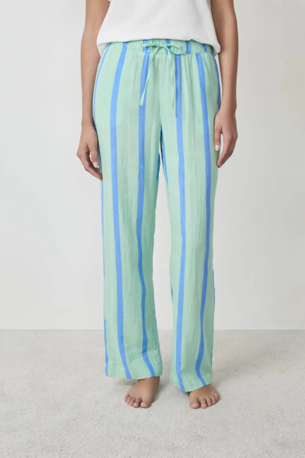 New ETAM Pantalón de pijama a rayas VERDE CLARO