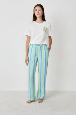 New ETAM Pantalón de pijama a rayas VERDE CLARO