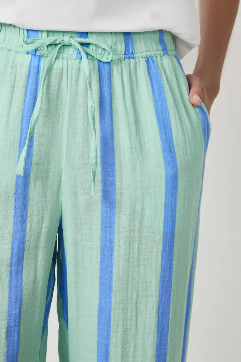 New ETAM Pantalón de pijama a rayas VERDE CLARO