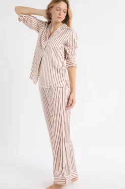 Clearance ETAM Pantalón de pijama a rayas de satén IMP FD CRUDO