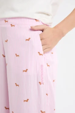 New ETAM Pantalón de pijama a rayas con estampado de perros ROSA CARAMELO