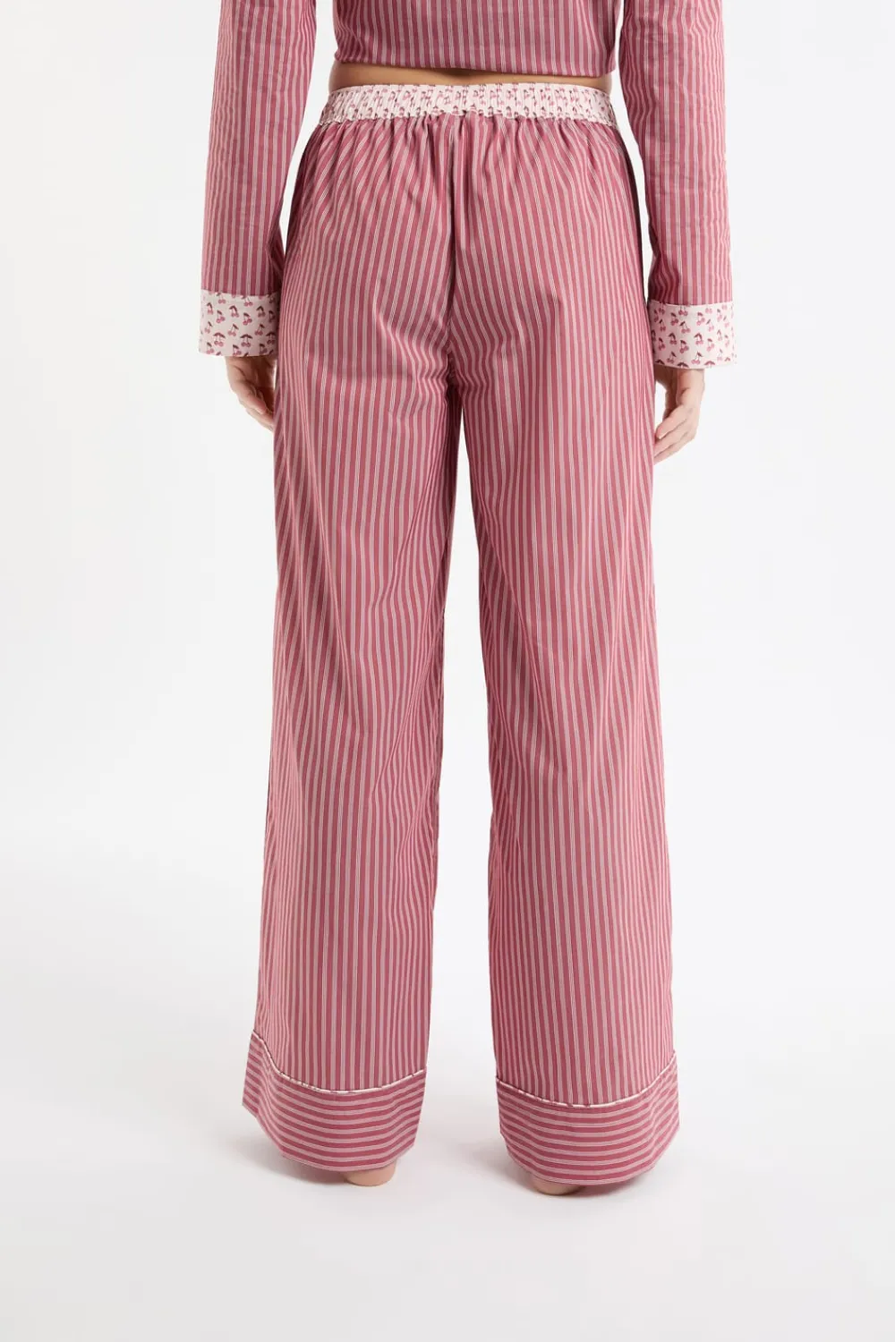 Clearance ETAM Pantalón de pijama a rayas con algodón ROSA EMPOLVADO