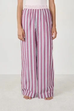 Hot ETAM Pantalón de pijama a rayas BURDEOS GRANATE