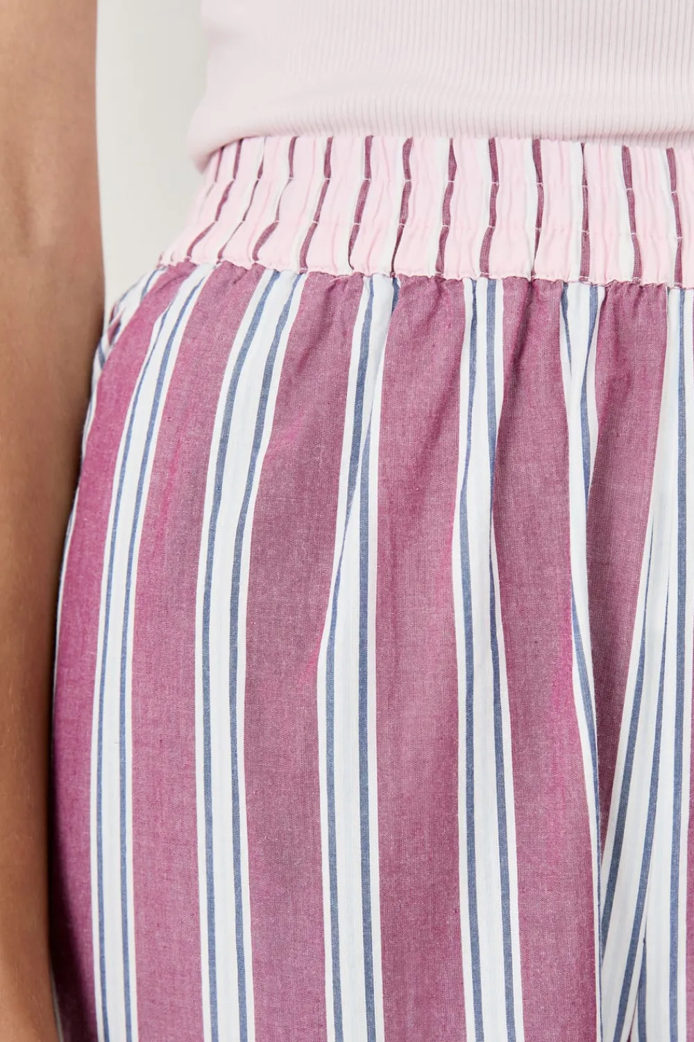 Hot ETAM Pantalón de pijama a rayas BURDEOS GRANATE