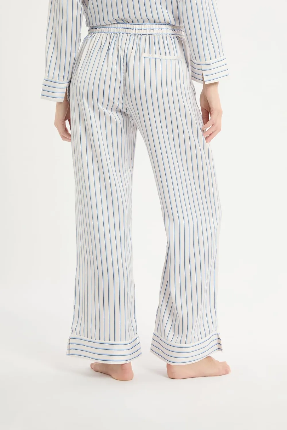 Sale ETAM Pantalón de pijama a rayas de satén IMP FD marino