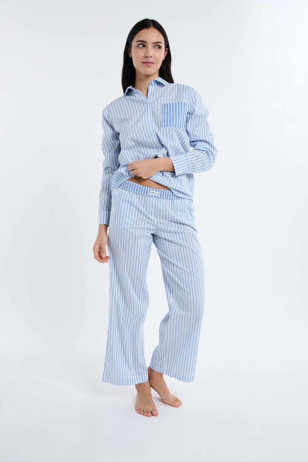 Sale ETAM Pantalón de pijama a rayas AZUL