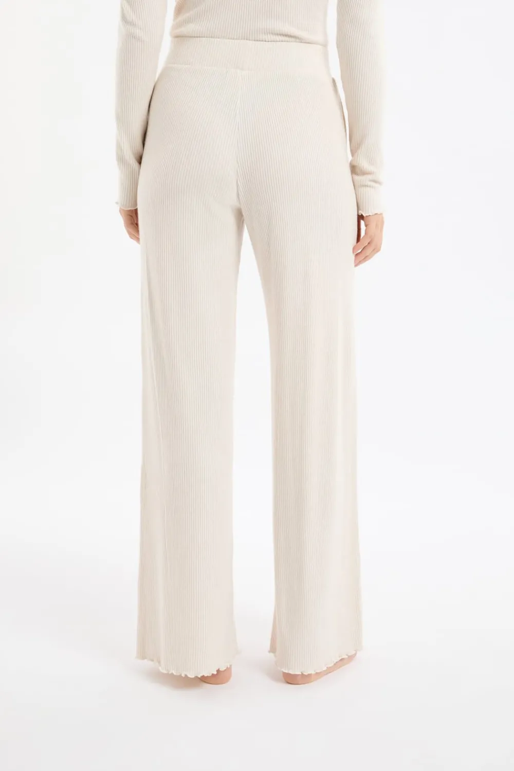 Hot ETAM Pantalón de pijama acanalado BEIGE