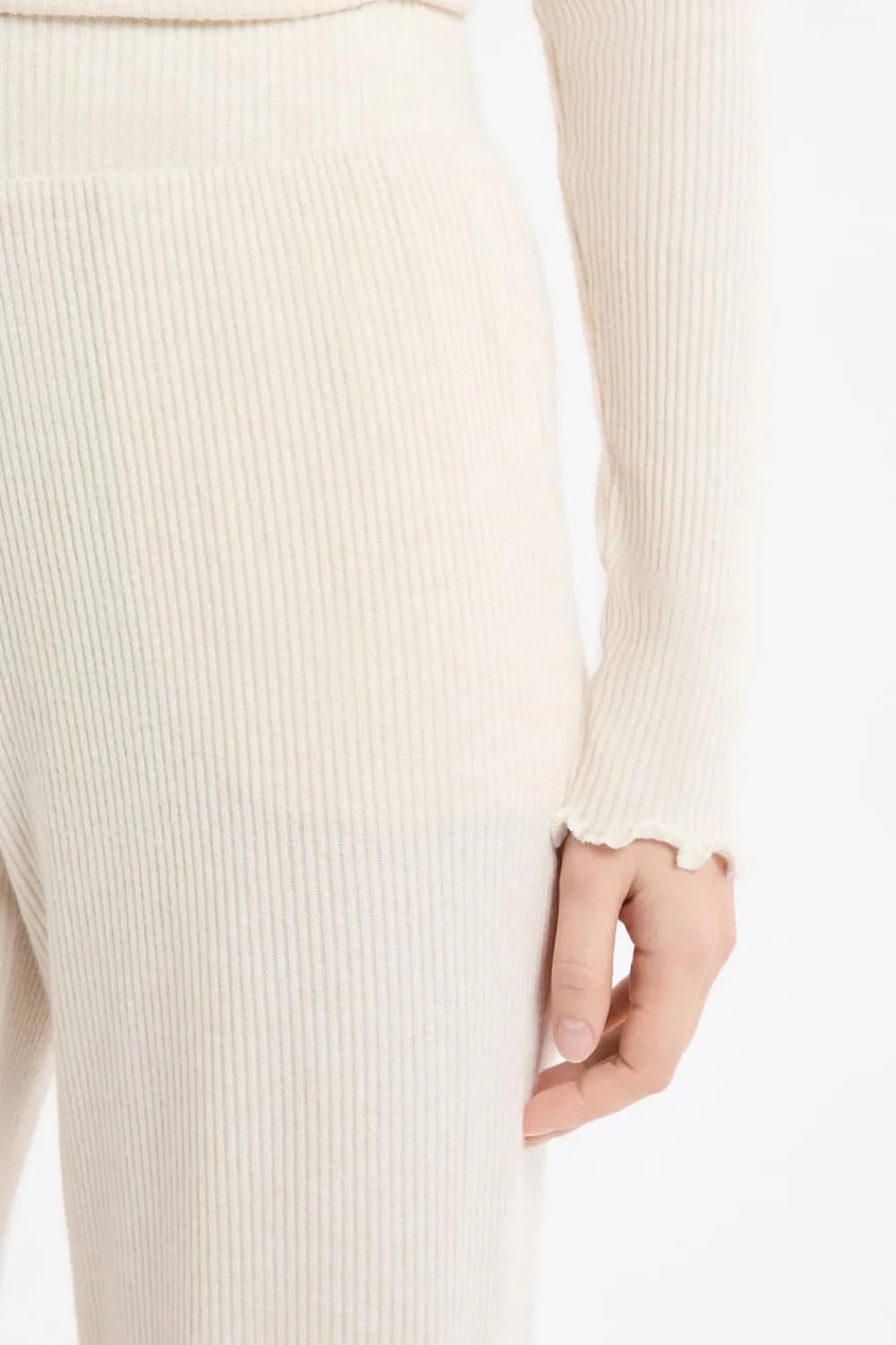 Hot ETAM Pantalón de pijama acanalado BEIGE