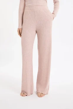 Outlet ETAM Pantalón de pijama acanalado ROSA EMPOLVADO