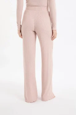 Outlet ETAM Pantalón de pijama acanalado ROSA EMPOLVADO