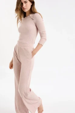 Outlet ETAM Pantalón de pijama acanalado ROSA EMPOLVADO