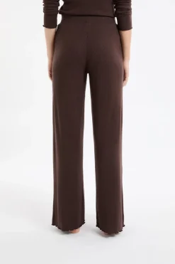 Hot ETAM Pantalón de pijama acanalado CHOCOLATE
