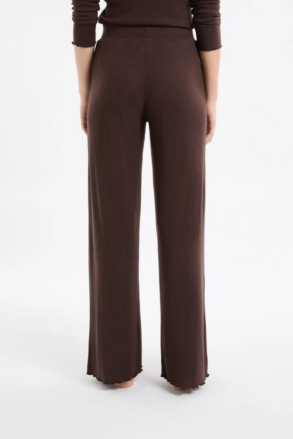 Hot ETAM Pantalón de pijama acanalado CHOCOLATE