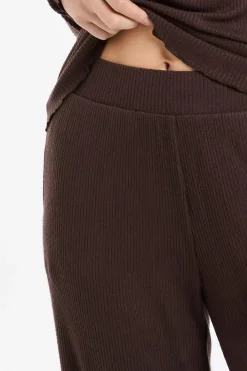 Hot ETAM Pantalón de pijama acanalado CHOCOLATE
