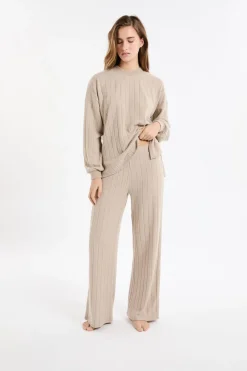 Discount ETAM Pantalón de pijama ancho TAUPE