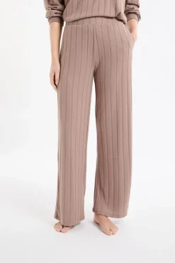 Outlet ETAM Pantalón de pijama ancho MARRÓN