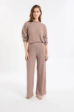 Outlet ETAM Pantalón de pijama ancho MARRÓN