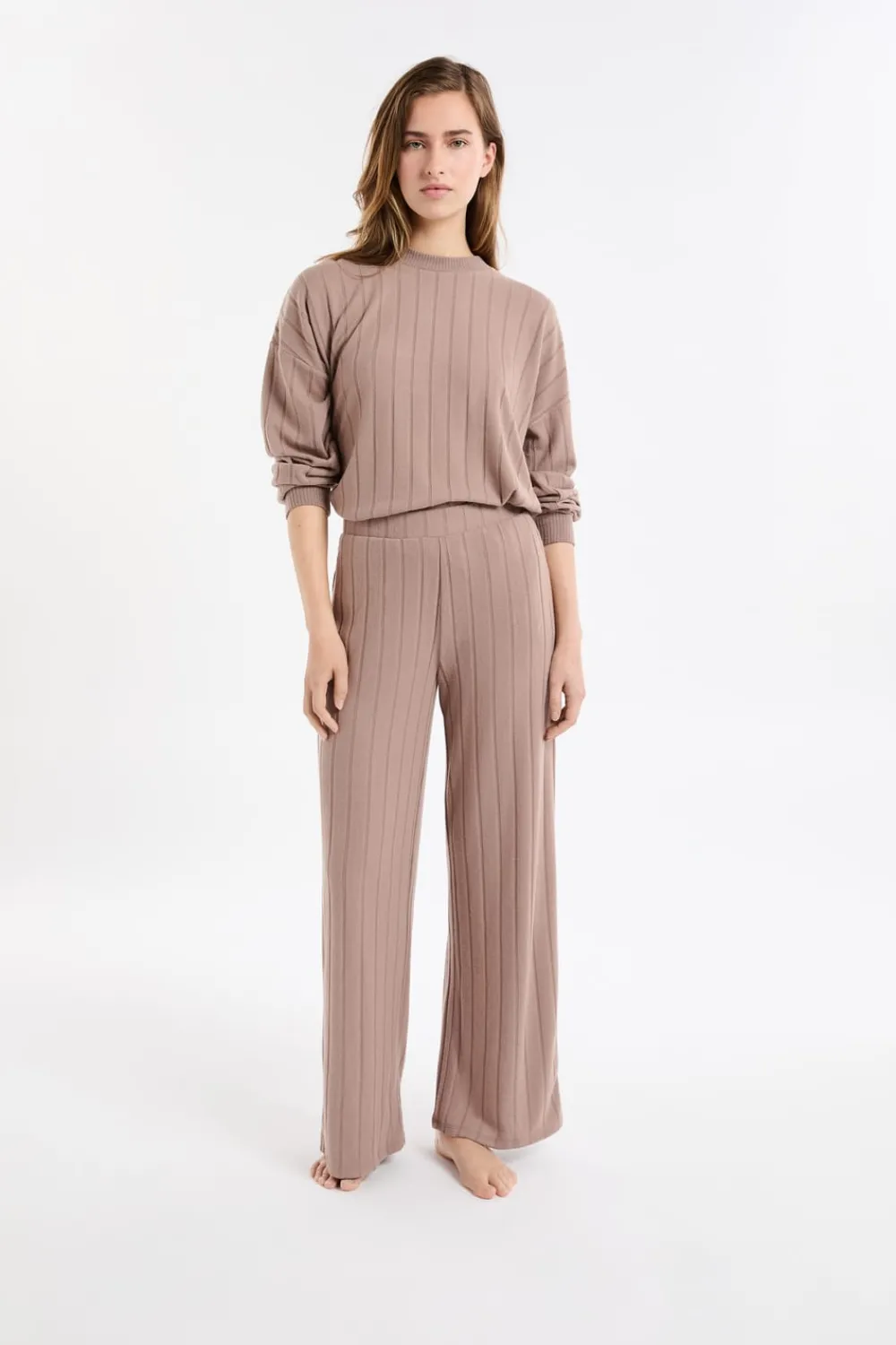 Outlet ETAM Pantalón de pijama ancho MARRÓN