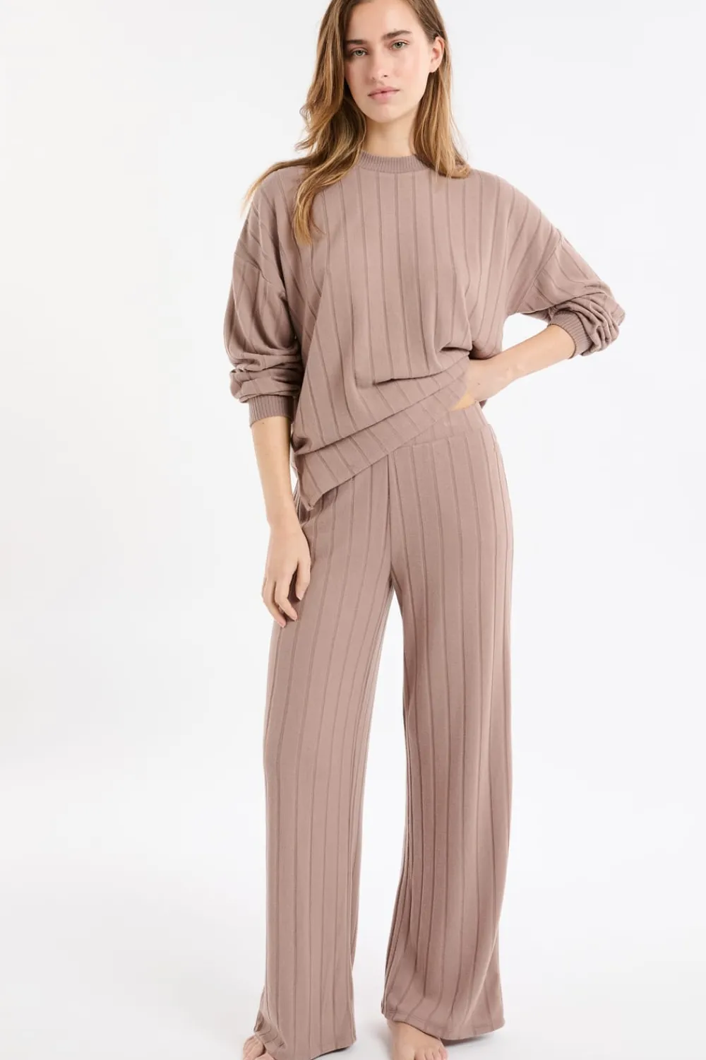 Outlet ETAM Pantalón de pijama ancho MARRÓN
