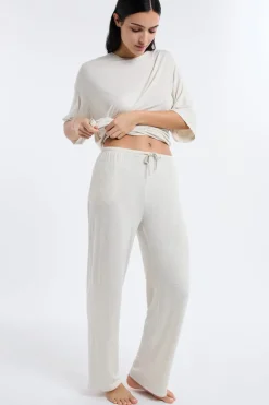 New ETAM Pantalón de pijama ancho de modal BEIGE