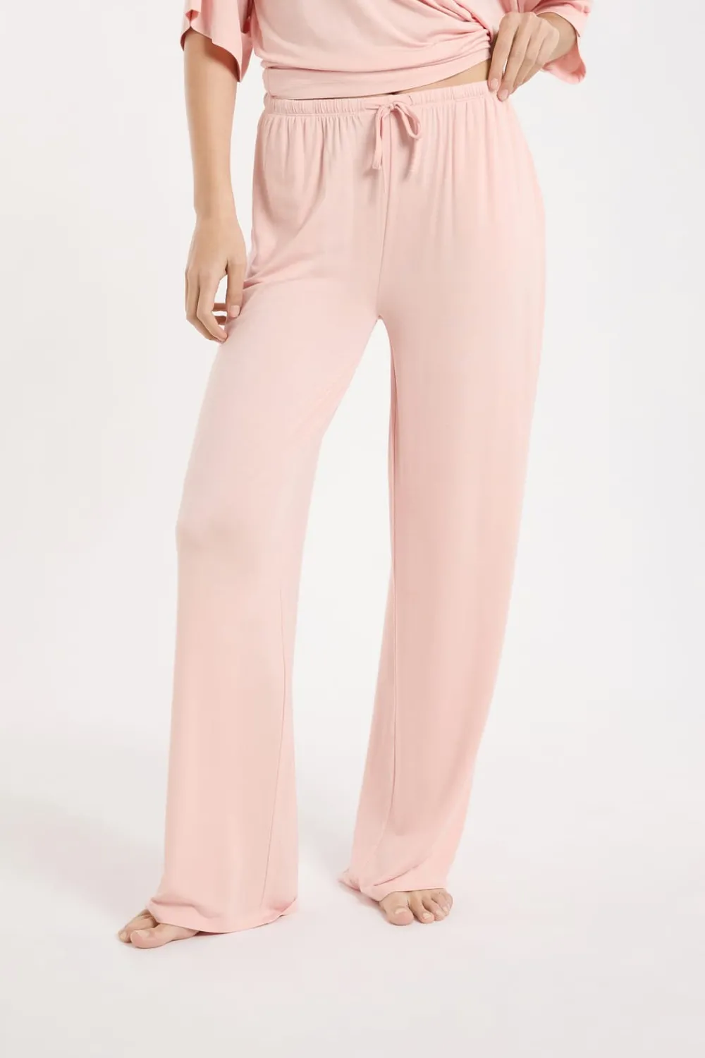 Sale ETAM Pantalón de pijama ancho de modal ROSA EMPOLVADO