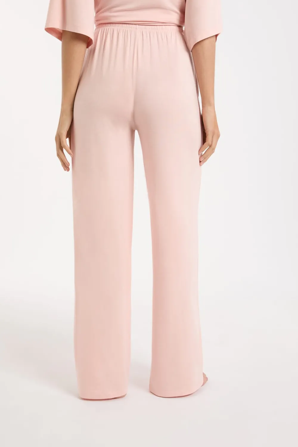 Sale ETAM Pantalón de pijama ancho de modal ROSA EMPOLVADO