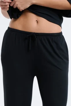 Discount ETAM Pantalón de pijama ancho de modal NEGRO