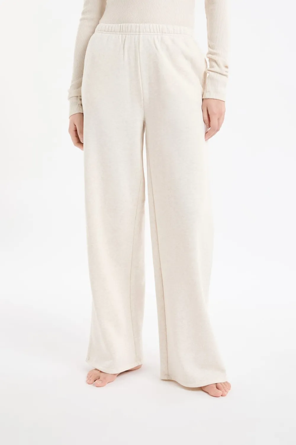 Outlet ETAM Pantalón de pijama con cintura elástica y algodón BEIGE