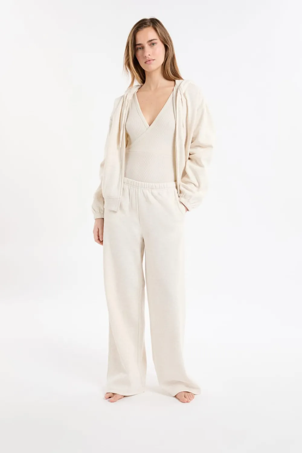 Outlet ETAM Pantalón de pijama con cintura elástica y algodón BEIGE