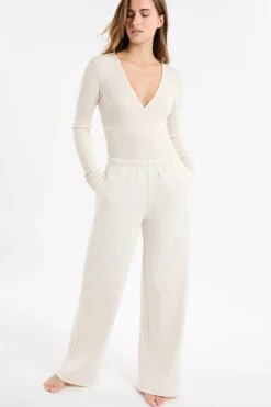 Outlet ETAM Pantalón de pijama con cintura elástica y algodón BEIGE