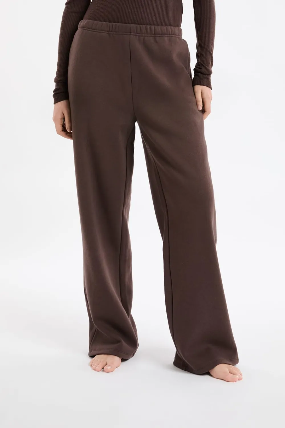 Hot ETAM Pantalón de pijama con cintura elástica y algodón CHOCOLATE