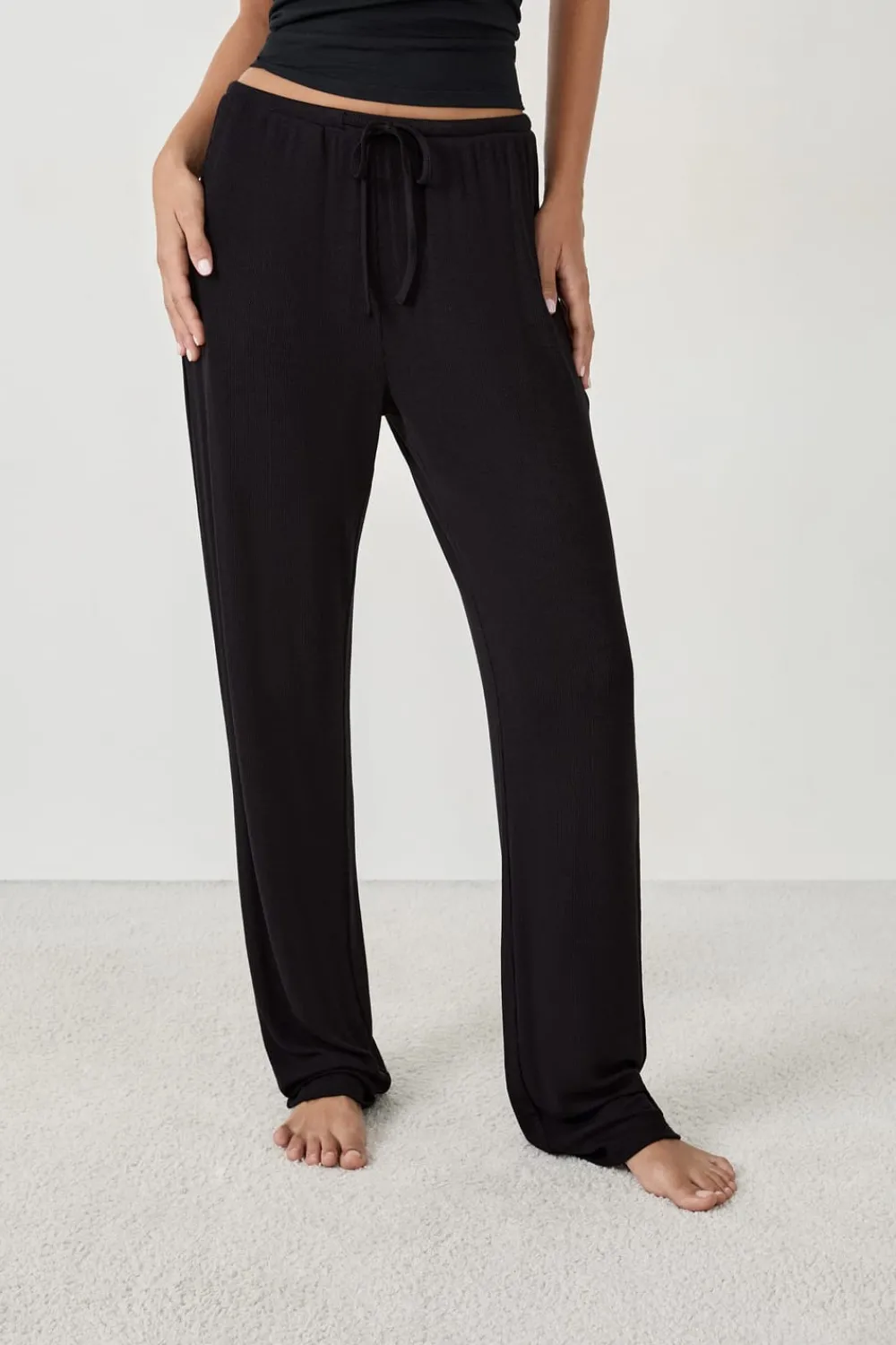 Discount ETAM Pantalón de pijama con cordón NEGRO