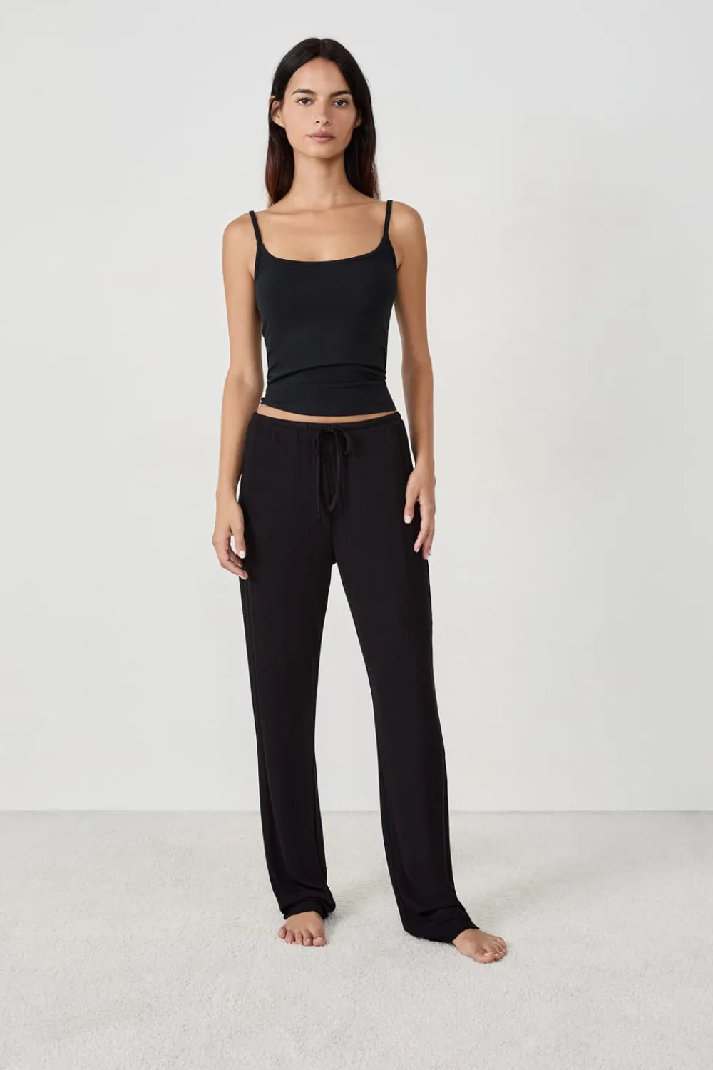 Discount ETAM Pantalón de pijama con cordón NEGRO