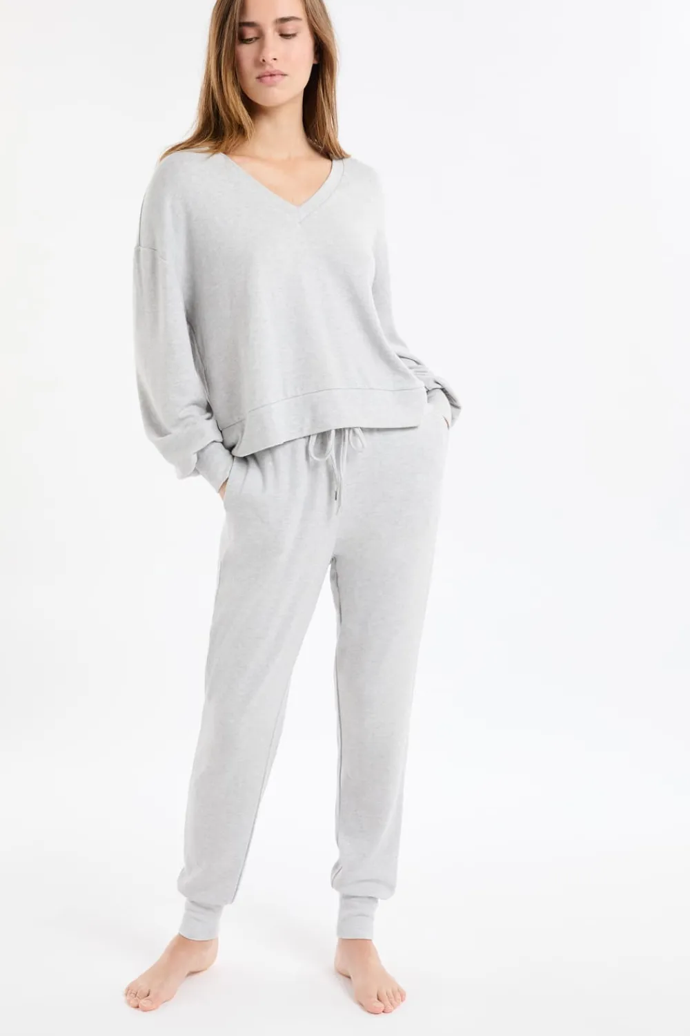 New ETAM Pantalón de pijama con cordón GRIS CLARO