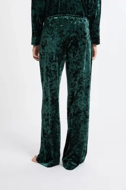 Clearance ETAM Pantalón de pijama con efecto terciopelo ESMERALDA