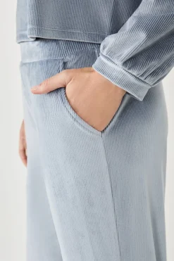 Online ETAM Pantalón de pijama con efecto terciopelo AZUL