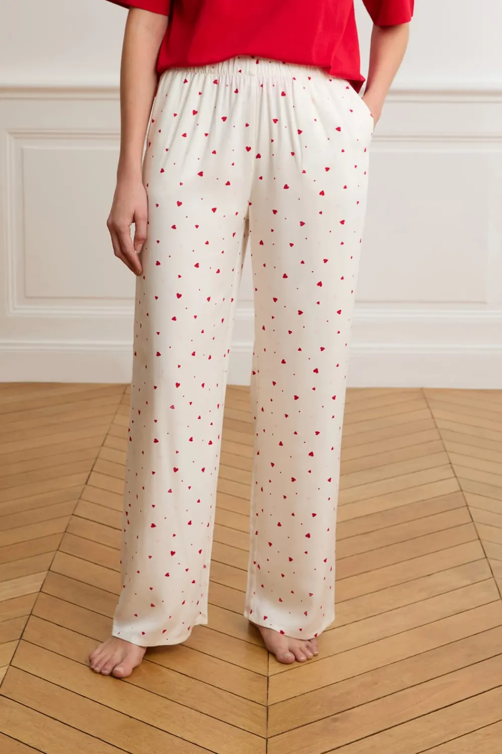Online ETAM Pantalón de pijama con estampado de corazones IMP FD crudo